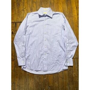 Michael Kors Dress Shirt Men Medium Purple Solid Long Sleeve Button Down Comfort